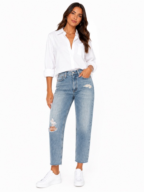 Citizens Of Humanity Denim - Citizens of Humanity Daphne Crop Jeans 27 High Rise Distressed Light Wash